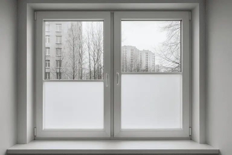 Матовые рулонные шторы на окне в квартире