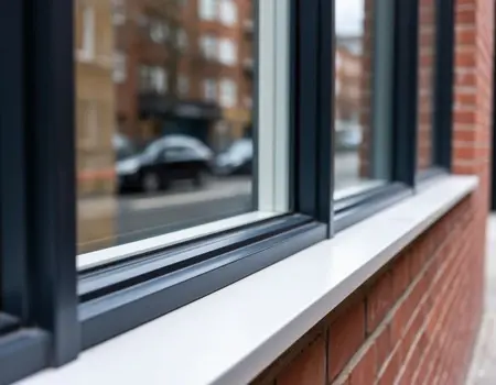 Прочный алюминиевый отлив белого цвета фото