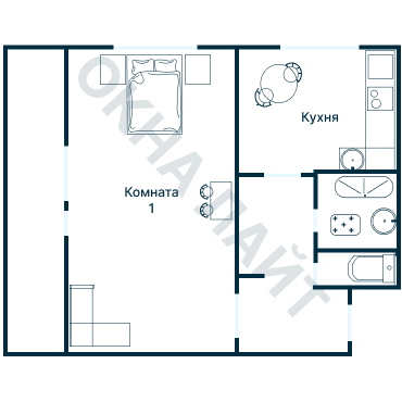 Остекление планировки 1008 дома 1605-АМ