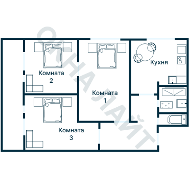 Остекление планировки 1033 дома 1605-АМ