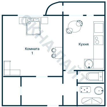Остекление планировки 1046 дома 1605-АМ