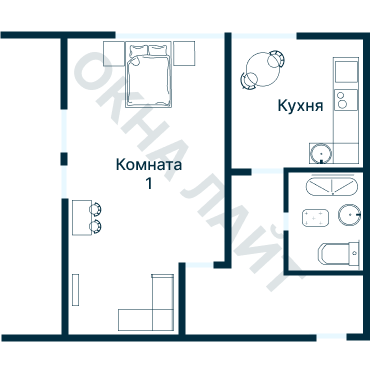 Остекление планировки 4832 Брежневки