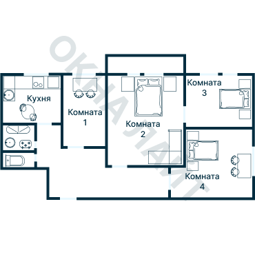 Остекление планировки 4857 Брежневки