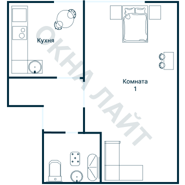 Остекление планировки 4864 Брежневки