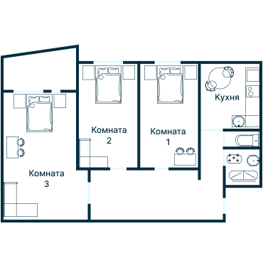 Остекление планировки 4885 Брежневки