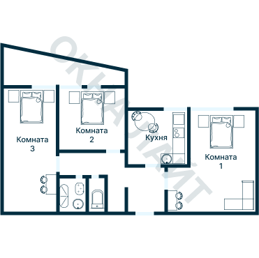 Остекление планировки 4892 Брежневки