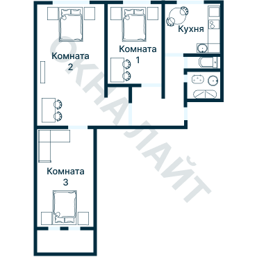 Остекление планировки 4902 Брежневки
