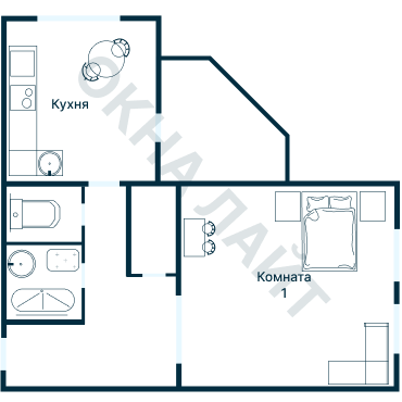 Остекление планировки 2091 дома ГМС-2001