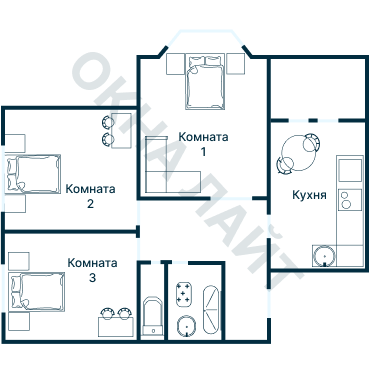 Остекление планировки 2110 дома ГМС-2001
