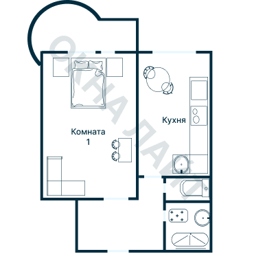Остекление планировки 2119 дома ГМС-2001