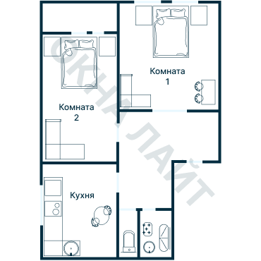 Остекление планировки 2121 дома ГМС-2001