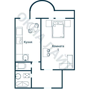 Остекление планировки 2125 дома ГМС-2001