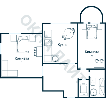 Остекление планировки 2126 дома ГМС-2001