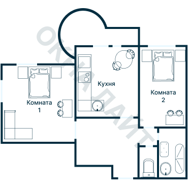 Остекление планировки 2127 дома ГМС-2001