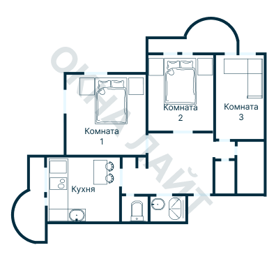 Остекление планировки 2140 дома ГМС-2001