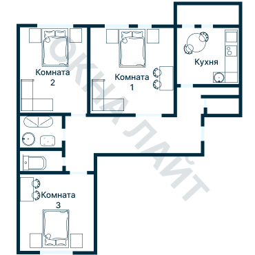 Остекление планировки 2151 дома ГМС-2001