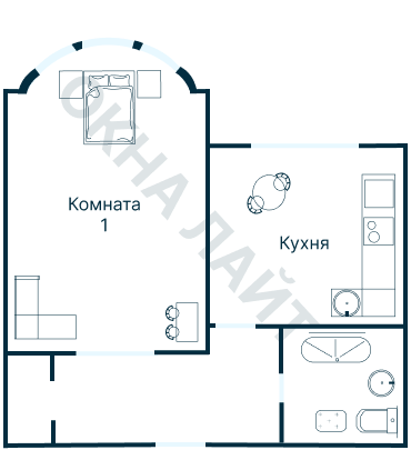 Остекление планировки 2158 дома И-155