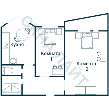 Остекление планировки 2161 дома И-155