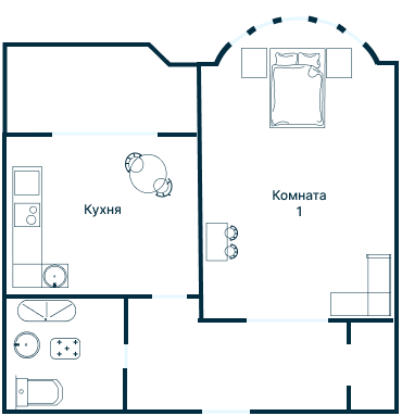 Остекление планировки 2168 дома И-155