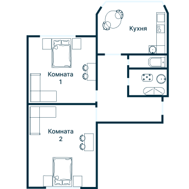 Остекление планировки 2169 дома И-155
