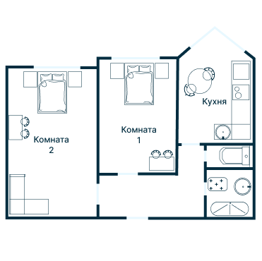Остекление планировки 2171 дома И-155