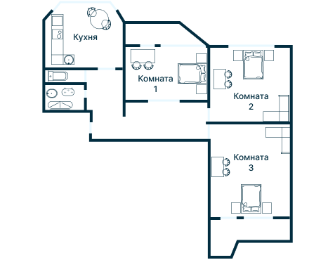 Остекление планировки 2190 дома И-155