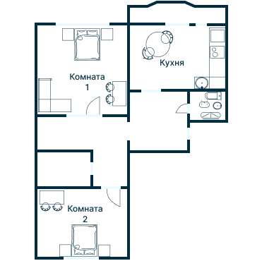 Остекление планировки 2192 дома И-155
