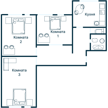 Остекление планировки 2199 дома И-155