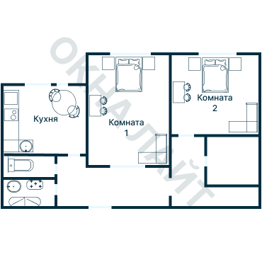 Остекление планировки 2207 дома И-155