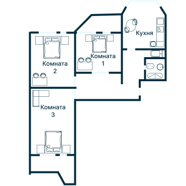 Остекление планировки 2208 дома И-155