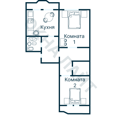 Остекление планировки 2216 дома И-155