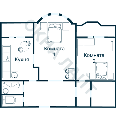 Остекление планировки 2218 дома И-155