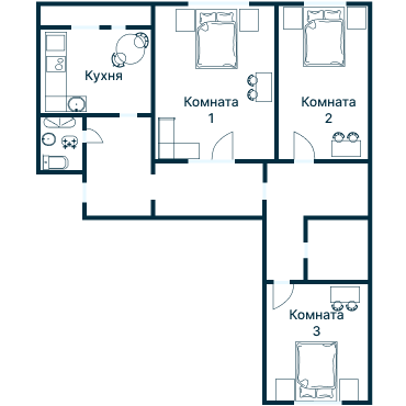 Остекление планировки 2220 дома И-155
