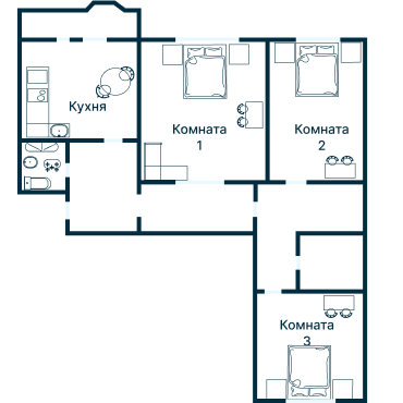 Остекление планировки 2228 дома И-155