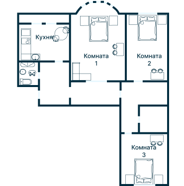 Остекление планировки 2236 дома И-155
