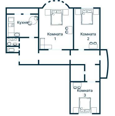 Остекление планировки 2244 дома И-155
