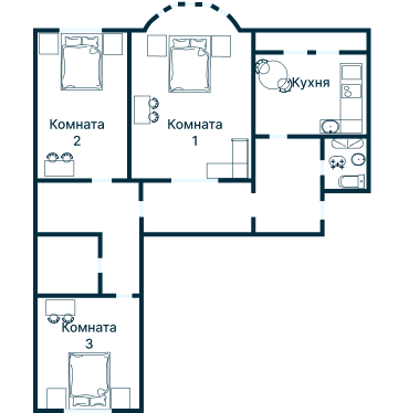 Остекление планировки 2246 дома И-155