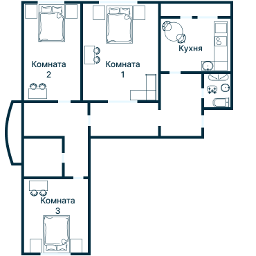 Остекление планировки 2250 дома И-155