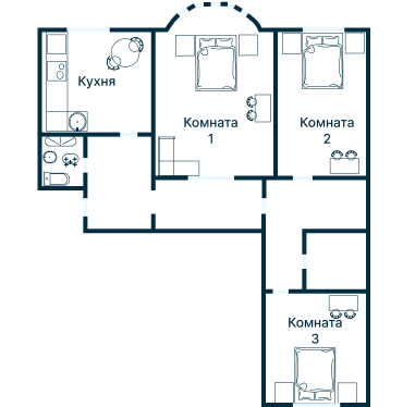 Остекление планировки 2251 дома И-155