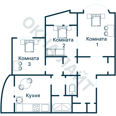 Остекление планировки 2367 дома И-155Б