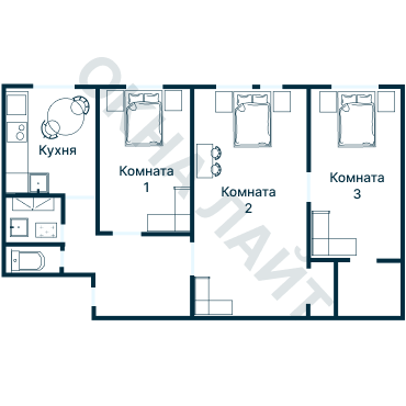 Остекление планировки 2290 дома И-155MK