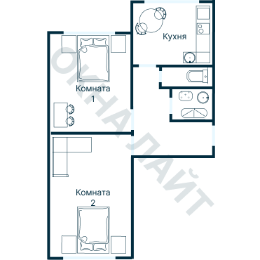 Остекление планировки 2311 дома И-155MK