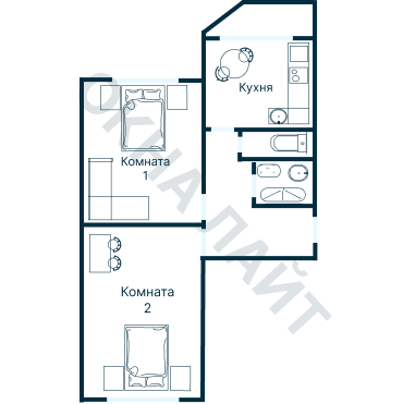Остекление планировки 2313 дома И-155MK