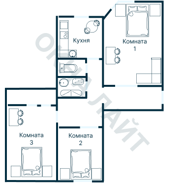 Остекление планировки 2317 дома И-155MK