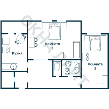 Остекление планировки 2406 дома И-155НБ
