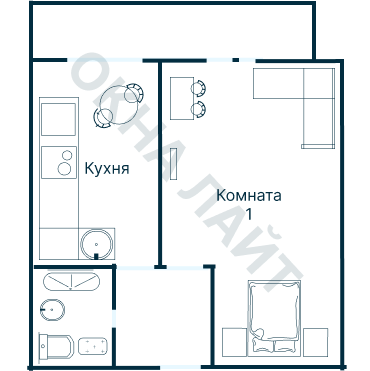 Остекление планировки 2415 дома И-209А