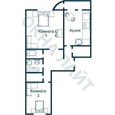Остекление планировки 1059 дома I-335