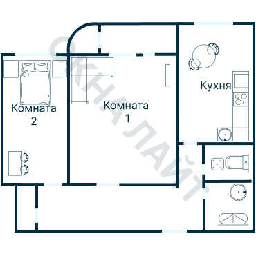 Остекление планировки 1069 дома I-335