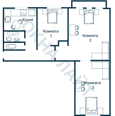 Остекление планировки 1094 дома I-335