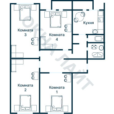 Остекление планировки 1106 дома I-335